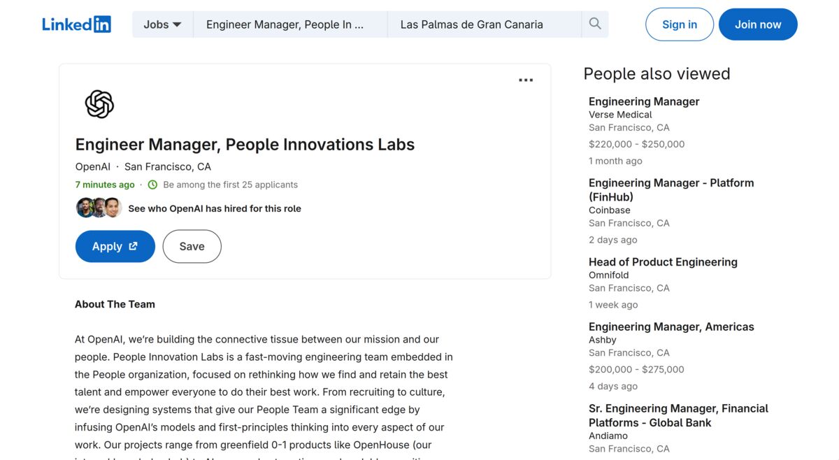 Engineer Manager, People Innovations Labs — OpenAI